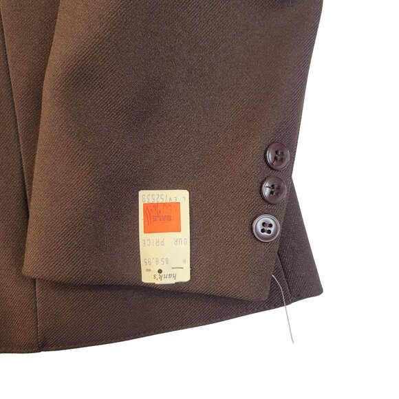 Levi Womens Blazer Size 12 Woven Single Button Brown Classic Deadstock Vintage - Picture 3 of 9